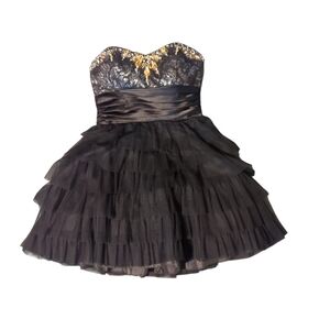 Masquerade strapless tulle dress blank gold size 5/6